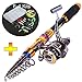 Sougayilang Telescopic Saltwater Freshwater Fishing Rod and Reel Combos Travel Fishing Pole Kit (2.4m/7.64ft+DK2000+Full Kits)