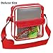 Clear Crossbody Messenger Shoulder Bag with Adjustable Strap NFL Stadium Approved Transparent Purse (Red)