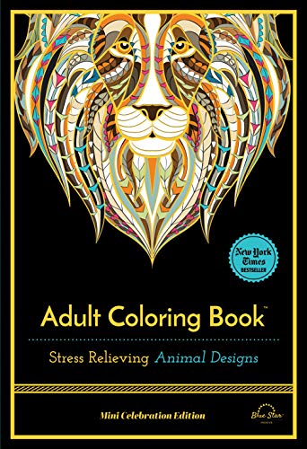 Stress Relieving Animal Designs: Adult Coloring Book, Mini Edition by Blue Star Press