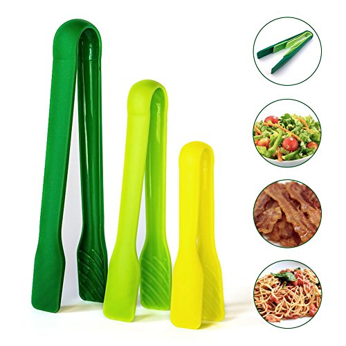 Kitchen Salad Tongs For Cooking - 3 Set Of Kitchen Utensils Plastic Tongs Wisks For Cooking 6
