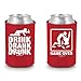 Shop4Ever Funny Drunk Can Coolie Beer Drinkers Multipack Drink Coolers Coolies Red - 6 Pack