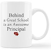 GICHUGI Principal Gifts Coffee Mug, Principal Appreciation Gifts, Best Principal Gifts, Gifts for School Principal, Behind a Great School is and Awesome Principal 11 oz. Ceramic Coffee Mug