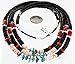 Native-Bay $380Tag Silver Certified Navajo Graduated Turquoise Coral 3 Strand Necklace 16006 Made by Loma Siiva