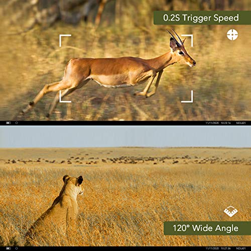 usogood 20MP Wildkamera mit Infrarot Nachtsicht 1080P Wildtierkamera mit Bewegungsmelder, 120° Weitwinkel Vision, IP66… – Bild 5