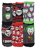 DC Comics Harley Quinn Joker Batman Emoji 6 Pack Ankle Socks