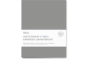 Vela Sciences Advanced B7-C Expanded Softcover Lab Notebook, 9.25 x 11.75 in (23.5 x 30 cm), 144 Pages, Permanent Bound, 70lb Heavyweight Paper (1-Pack, Grid +)
