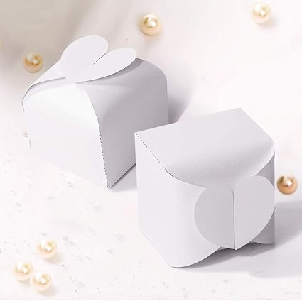 Amazon.com: Cajas de regalos para fiestas de boda, caramelos, 50 unidades, diseño de corazón, caja de regalo, cajas de papel para boda, baby shower, compromiso, fiesta de novia, bautismo (blanco): Health \u0026