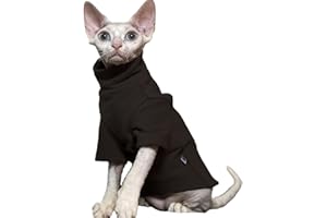 DUOMASUMI Sphynx Cat Clothes Self-Heat Baby Soft Cat Under Clothes Hairless Cat Clothes Winter Kitten Clothes for Cornish,Devon, Peterbald Cat (XXL)