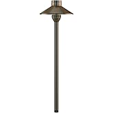 East Grove Home Amped Landscape Lighting Cone 12V Path and Area Light with G4 Socket in Aged Brass Solid Copper Enhanced Prot