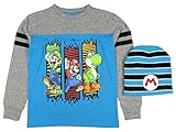 Nintendo Super Mario Brothers Long Sleeve Graphic Shirt with Beanie (Medium 8)