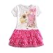 Coralup Little Girls Sequins Unicorn Tiered Ruffle Swing Casual Dress(7-8 Years,Navy)