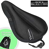 Temple Tape Ultra Gel Bike Seat Cushion – Extra Soft Bicycle Saddle Cover for Spin, Exercise Stationary Bikes and Outdoor Biking – Premium Accessories for Comfort While Cycling