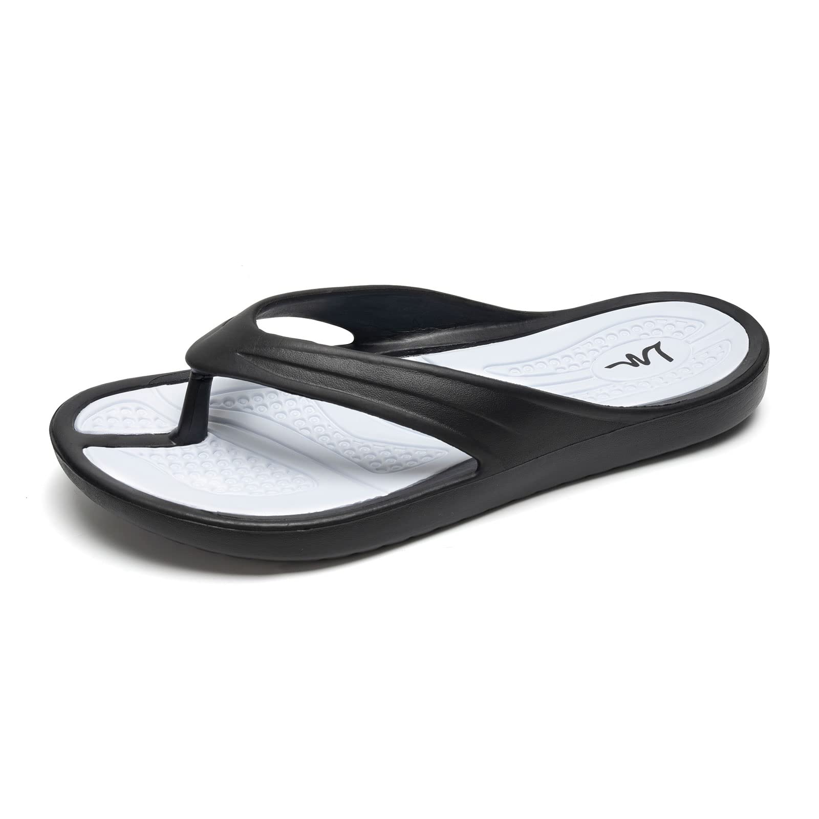 shevalues Slim Flip Flops for Women Beach Rubber Shower Shoes Basic Thong Sandals 5.5-6 White