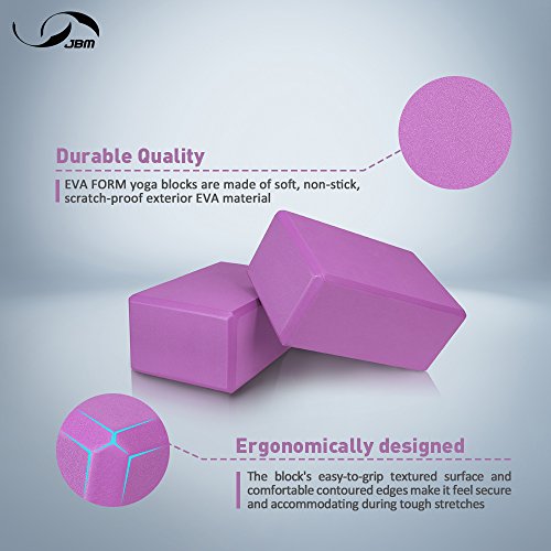 JBM-Yoga-Block-2-pack-Plus-Strap-Cork-Yoga-Block-Yoga-Brick-6-colors-High-Density-EVA-Foam-Yoga-Block-to-Support-and-Deepen-Poses-Lightweight-Odor-Resistant-and-Moisture-Proof-with-Metal-D-Ring