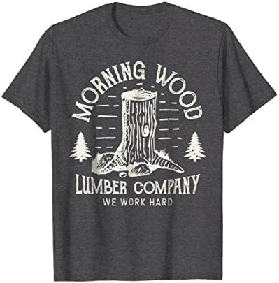 Mens Morningwood Lumber Company Funny Carpenter Lumberjack Tshirt 2XL Dark Heather