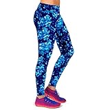 Shensee High Waist Yoga Athlete Pantyhouse Printed Leggings (XL, Blue)