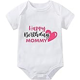 WOOYONGING Happy Birthday Mommy Baby Clothes Short Sleeve Newborn Outfit Baby Romper For Birthday Boy Girl