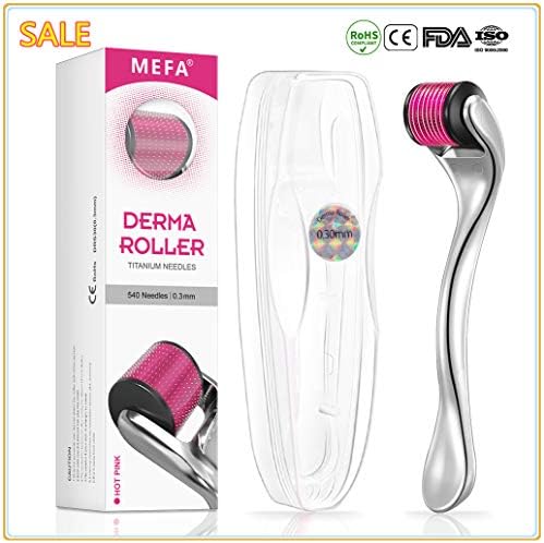 Derma Roller for Face and Body-540 Titanium Micro Needle Skincare Cosmetic Needling Kit-Free Storage Case 2018 Mode