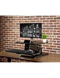 Vivo computadora de pie con altura ajustable resorte de gas elevador de Monitor   sentarse a soporte de sobremesa estación de trabajo (desk v011g)