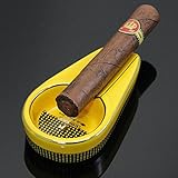 NEW COHIBA Yellow Small Mini Size Ceramic Cigar Travel Ashtray