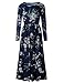 ZESICA Women's Floral Print Long Sleeve Pockets Empire Waist Pleated Long Maxi Dress