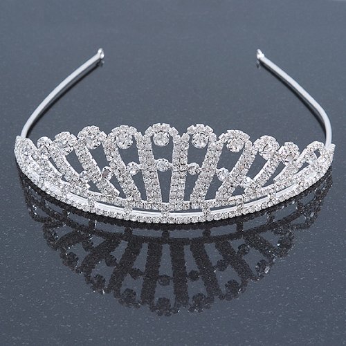 Bridal/ Wedding/ Prom Rhodium Plated Clear Austrian Crystal Starlet Tiara