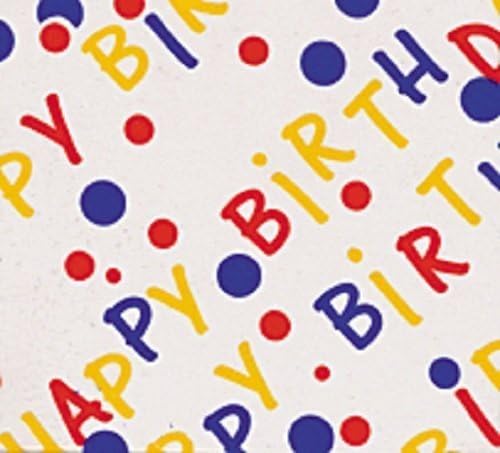 Oasis Supply, 40 in. x 100 ft. Cello Wrap Happy Birthday Cellophane Wrap Roll Pkg/1 by Oasis Supply