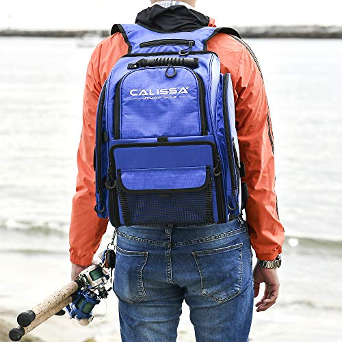 The Large 'Talysc' Fishing Backpack, Tackle Box Storage Bag - Non-Corrosive Fishing Tackle Bag with (4X) 3650 Boxes - Fisherman Gifts for Men, Tackle Bags, Backpacks and Tackle Box Organizer