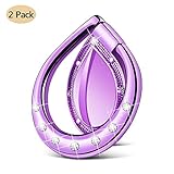 Maxdara Phone Finger Ring Holder Grip, 360° Rotation Diamond Rhinestone Universal Bling Ring Kickstand for iPhone Xs Max/XS/X, iPhone 6/7/8, iPhone 7Plus/8Plus, Galaxy S9/S9 Plus etc-2 Pack (Purple)