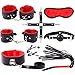 8 Piece Leather Bondage Restraints Set Kit for Bed and Under Bed Sex Play SM Bondage Toy Gear Wrist Cuffs Gags Collar Spanking Nipple Rope Strap On Harness for Women Couples Lesbian Female,Redthumb 4