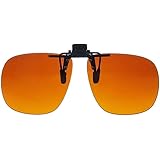 Polycarbonate Clip On Flip up Blue Blocking Amber Sunglasses 58mm x 50mm