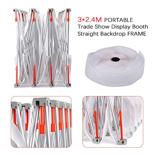 WUPYI Display Booth Frame,10ft x 8ft Tension Fabric Trade Show Display Straight Backdrop Booth Frame Pop Up,Aluminum Alloy,for Malls,Weddings,Hotels,Annual Meetings - Thumbnail 4
