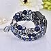 V-MORO Bracelet Compatible with 44mm Series 4 Apple Watch Bands 42mm Women Fashion Handmade Elastic Stretch Beads with Black Stainless Steel Adapters Strap for iWatch Series 4/3/2/1 42mm/44mm Navy