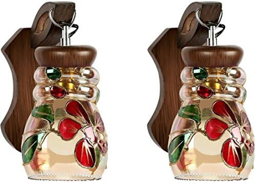 Plus Products Modern Wood and Glass Sconce Wall Lamp - (Brown)