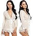 Avidlove Sexy Lace Robe Kimono Mesh Nightgown Babydoll Lingerie Set