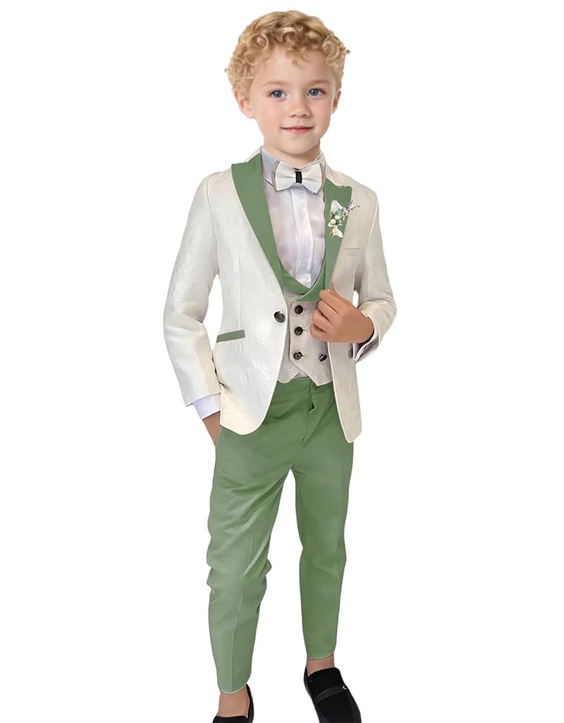 British Style Boys Wedding Suit - Sage Green