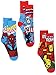 Marvel Avengers Spider-Man Iron Man Captain America Boy's 3 pack Crew Socks Set (Shoe: 10-4 (Sock: 6-8), Blue/Red)