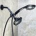 6 Function Dual Shower Head Combo - High Pressure, Adjustable Handheld & Fixed Showerheads With Hose & Diverter And Double Removable Rainfall Spray Heads - Oil-Rubbed Bronze
