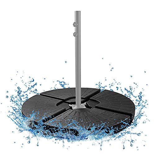 FRUITEAM 4Piece Weighted Outdoor Patio Umbrella Base, HeavyDuty Square Cantilever Offset