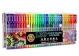 OfficeThink ULTIMATE 130 Unique Gel Pens Set - ZERO Duplicates - Ergonomic Rubber Grips - 60% More Ink - Non Toxic - Acid Free - Adult Coloring Books, Sketching, Crafts, and More!