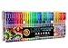 OfficeThink 130 Unique Gel Pens Set - Ergonomic Grips - Color Codes and Chart - Zero Duplicates - 60% More Ink - Non Toxic - Acid Free - BONUS 12 Adult Coloring Pages, Sketching, Crafts, and More!