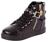 Serene Women's Casual Canvas Lace Up High Top Rivets Wedge Fashion Sneaker
