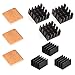 Easycargo Raspberry Pi Heatsink Kit Aluminum + Copper + Thermal Conductive Adhesive Tape for Cooling Cooler Raspberry Pi 3 B+, Pi 3 B, Pi 2, Pi Model B+ (9 pcs)