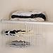 Lonians 2-Pack Under Shelf Hanging Storage Baskets - Metal Wire Rack Organizer for Kitchen, Pantry, Cabinet, Bathroom, Desk - Space Saving Shelf Extender (White, Large)