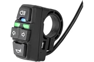 CSBST Universal Ebike Light and Horn Switch Turn Signal Switch 3 in 1 Motorcycle HeadLight Turn Switch Motorcycle Horn Turn ON/Off Control Switches for Electric Bike Scooter Light Switch Signal Button DK336