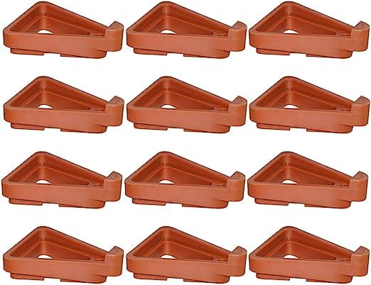 Yowlens 12 Pcs Flower/Plant Pot Feet, Invisible Pot Risers Triangle Toes Lifters Plastic Planters Stand for Better Water Drainage, Flower Pot Rack Indoor and Outdoor