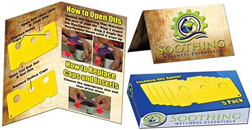 5 Pack Essential Oils Opener Key Tool Set (CANARY YELLOW) - The Perfect Opener and Remover Accessory for Roller Balls and Caps on Most Bottles - for DoTerra, Young Living, Aura Cacia & more