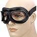 WWII RAF Vintage Pilot Style Black Frame Motorcycle Biker Caf? Racer Cruiser Helmet Goggles
