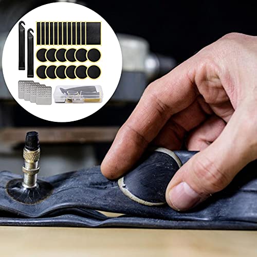 Eeneme 30pcs Bike Tire Repair Kit, Pre-glued Bicycle Tube Puncture Repair Tool Set with Metal Rasp Tyre Levers Glueless… - Image 4