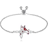 JERWLI Cardinal Cross Bracelet 925 Sterling Silver Cardinal Bracelet Jewelry Gift for Women